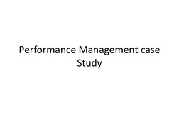 Performance Management case 
Study
