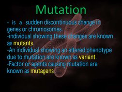 Types and Causes of Mutation in Biology | PDF