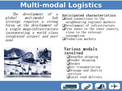 Multi-modal Logistics
 
 
 
 
The
development
of
a
 
 
 
global
multimodal
hub
 
 
 
 
strategy
requires
a
strong
 
 
 
 
 
f