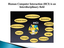 Human Computer Interaction (HCI) is an 
Interdisciplinary field
