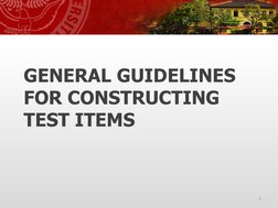 Guidelines for Constructing Test Items | PDF | Multiple Choice ...