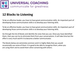 12 Common Listening Blocks | PDF | Attention | Communication