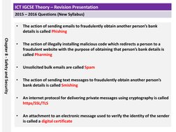 ICT IGCSE Chapter 8: Safety & Security | PDF | Email Spam | Phishing