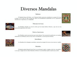 Diversos Mandalas
Budismo
El Mandala tibetano (kyl khor),  en el Vajrayana budista representa normalmente un paisaje de la ti