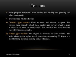 Short Notes Tractor Overview of Tractor Types and Uses | PDF