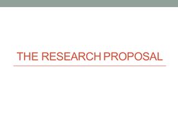THE RESEARCH PROPOSAL
