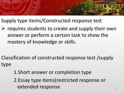 Understanding Supply Type Test Items | PDF | Multiple Choice ...