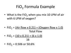 Fio2 Measurement FiO2 Calculation and Flow Rate Guide | PDF | Oxygen | Flow Measurement