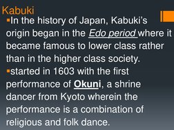Origins and Elements of Kabuki Theater | PDF | Dances | Performing Arts