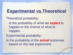 Experimental vs Theoretical Probability | PDF