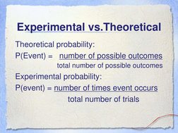 Experimental vs Theoretical Probability | PDF