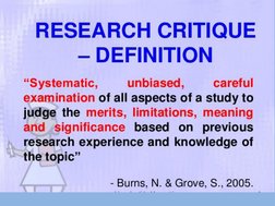 Research Critique Guidelines and Phases | PDF