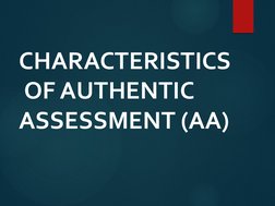 Characteristics of Authentic Assessment | PDF | Educational Assessment ...