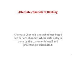 Overview of Alternate Banking Channels | PDF | Automated Teller Machine ...