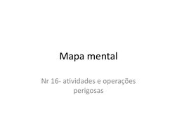 Mapa mental
Nr 16- atividades e operações 
perigosas
