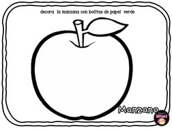 decora  la manzana con bolitas de papel  verdeManzana     
