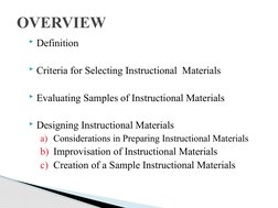 C. Preparation of Instructional Materials | PDF | Learning | Teachers