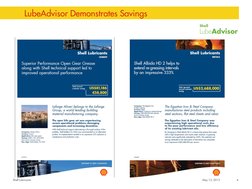 Shell Lubricants 
May 13, 2013 
4 
LubeAdvisor Demonstrates Savings 
