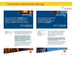 Shell Lubricants 
May 13, 2013 
8 
LubeAnalyst Demonstrates Savings 
