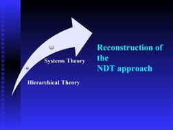 Reconstruction of 
the
NDT approach
