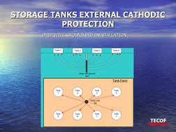STORAGE TANKS EXTERNAL CATHODIC 
STORAGE TANKS EXTERNAL CATHODIC 
PROTECTION
PROTECTION
Deep well ground
bed
Tank-1
Tan