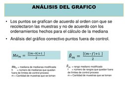 ANÁLISIS DEL GRAFICO
• Los puntos se grafican de acuerdo al orden con que se 
recolectaron las muestras y no de acuerdo con l