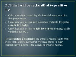 OCI that will be reclassified to profit or 
loss
a.
Gain or loss from translating the financial statements of a 
foreign oper