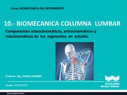 Biomecánica de la Columna Lumbar | PDF | La columna vertebral | Vértebra