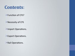 CFS Operations for Import and Export | PDF | Cargo | Customs