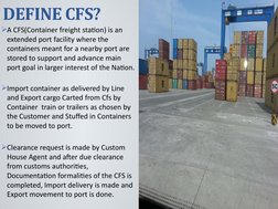 CFS Operations for Import and Export | PDF | Cargo | Customs