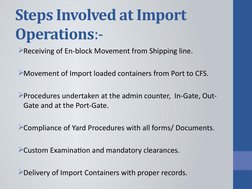 CFS Operations for Import and Export | PDF | Cargo | Customs