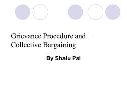  
 
Grievance Procedure and 
Collective Bargaining
By Shalu Pal
