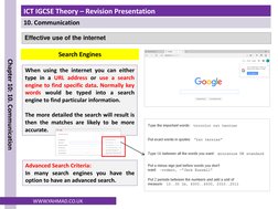 ICT IGCSE Theory – Revision Presentation
10. Communication
Chapter 10: 10. Communication
WWW.YAHMAD.CO.UK
Effective use of th