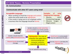 ICT IGCSE Theory – Revision Presentation
10. Communication
Chapter 10: 10. Communication
WWW.YAHMAD.CO.UK
Communicate with ot