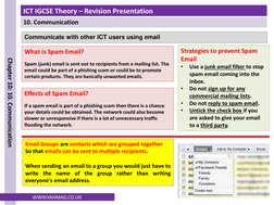 ICT IGCSE Theory – Revision Presentation
10. Communication
Chapter 10: 10. Communication
WWW.YAHMAD.CO.UK
Communicate with ot