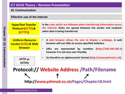 ICT IGCSE Theory – Revision Presentation
10. Communication
Chapter 10: 10. Communication
WWW.YAHMAD.CO.UK
Effective use of th
