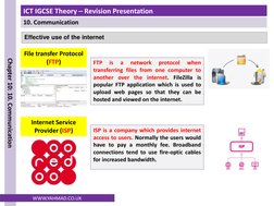 ICT IGCSE Theory – Revision Presentation
10. Communication
Chapter 10: 10. Communication
WWW.YAHMAD.CO.UK
Effective use of th
