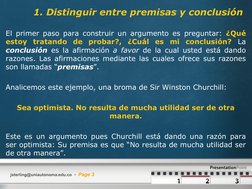 (http://www.presentationpoint.de/)jsterling@uniautonoma.edu.co    Page 3
1. Distinguir entre premisas y conclusión
El prime