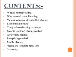 Controlled Blasting Techniques Overview | PDF | Drilling | Mining