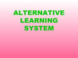 Overview of the Alternative Learning System | PDF | Learning | Behavior ...