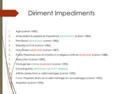 Diriment Canon Law: 12 Marriage Impediments | PDF | Marriage | Canon Law