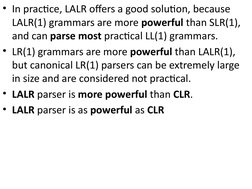 CLR(1) vs LALR(1) Parser Comparison | PDF | Parsing | Implementation