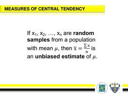 MEASURES OF CENTRAL TENDENCY
