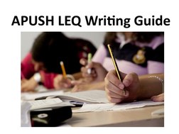 APUSH LEQ Writing Guide
