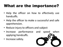 Handcuffing Principles Essential Handcuffing Techniques Guide | PDF | Handcuffs | Criminal Law