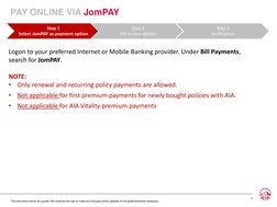 AIA Online Payment Guide | PDF | Payments | Financial Transaction
