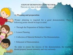 Demonstration Method in Teaching | PDF | Teachers | Mind