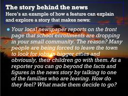 The story behind the newsHere’s an example of how a feature can explain 
Here’s an example of how a feature can explain and e