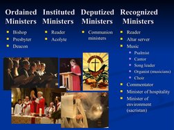 Ordained   Instituted   Deputized   Recognized 
Ordained   Instituted   Deputized   Recognized 
Ministers   Ministers