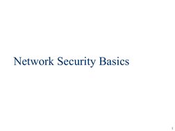 1
Network Security Basics
